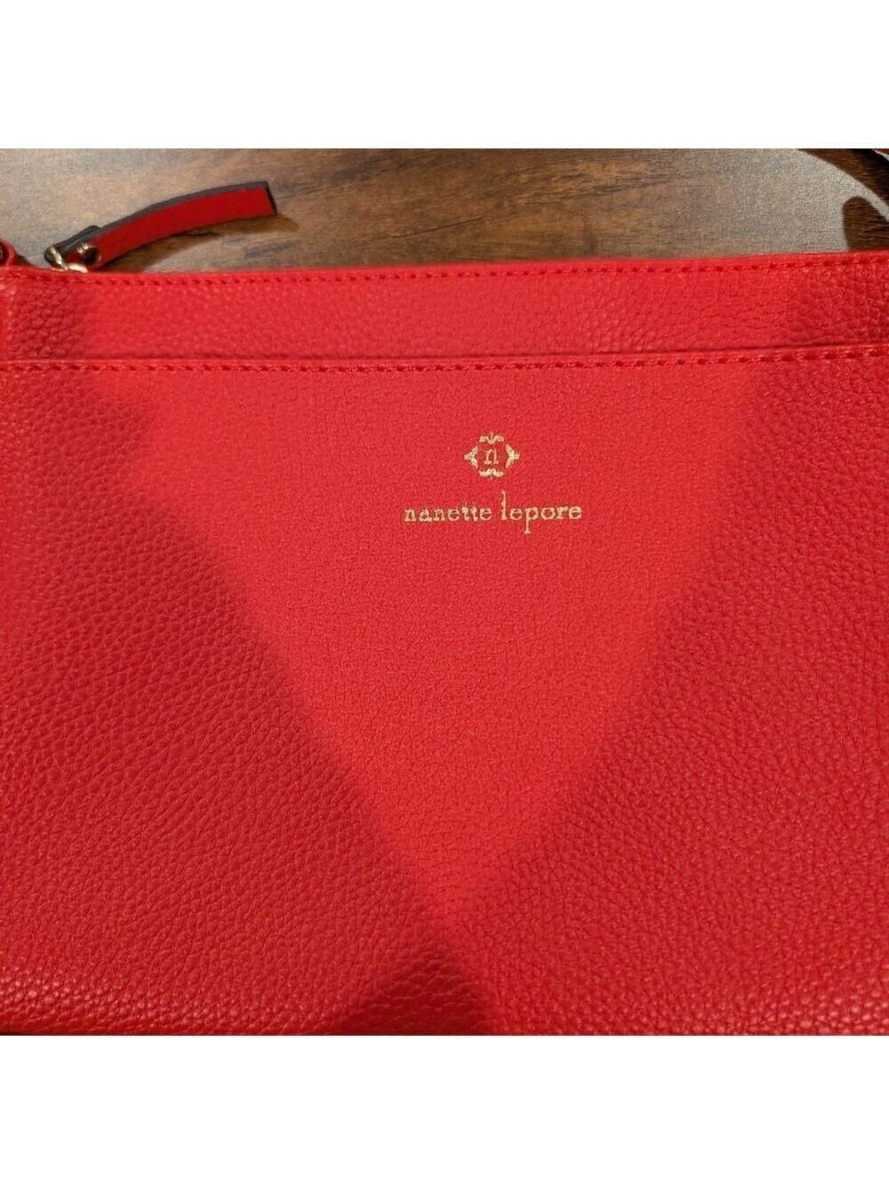 Nanette Lepore Red Pebble Leather Crossbody Bag. - Picture 4 of 9